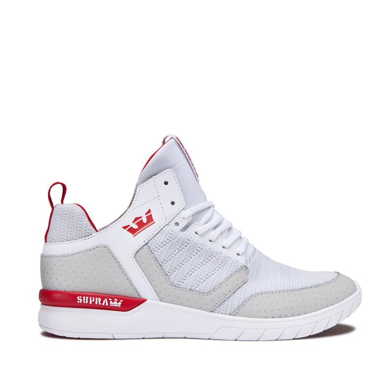 Buty Supra METHOD - Sneakersy Damskie - Szare / Czerwone (KILB-81579)